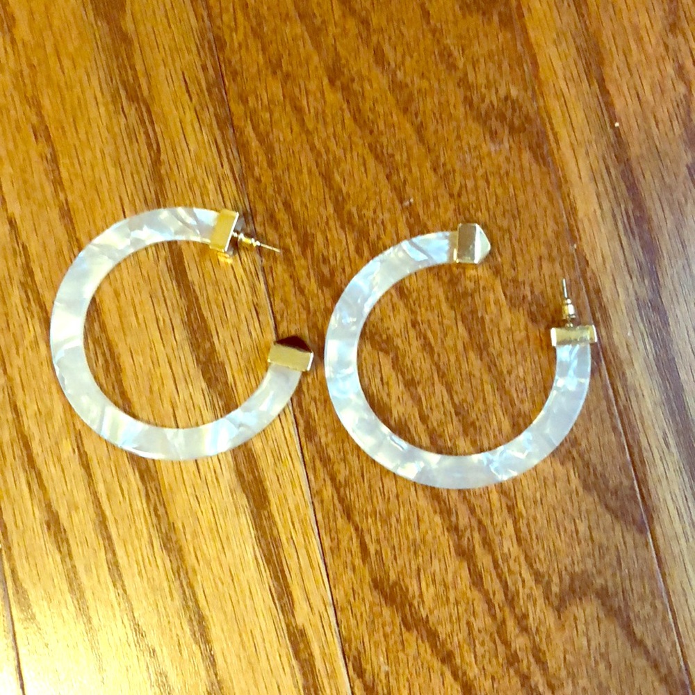 White hoop earrings